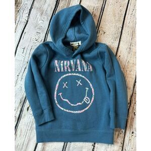 Cotton On Blue Nirvana Sweatshirt‎ Hoodie 5 Girls
